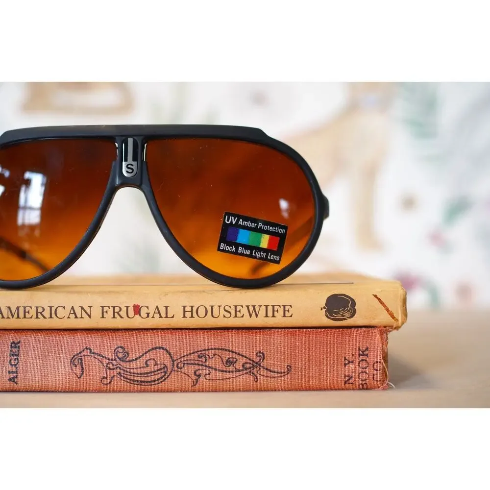 Vintage 1980s Sunglasses Taiwan Blue Blocker NOS Grandpa Retro Outdoor Festival